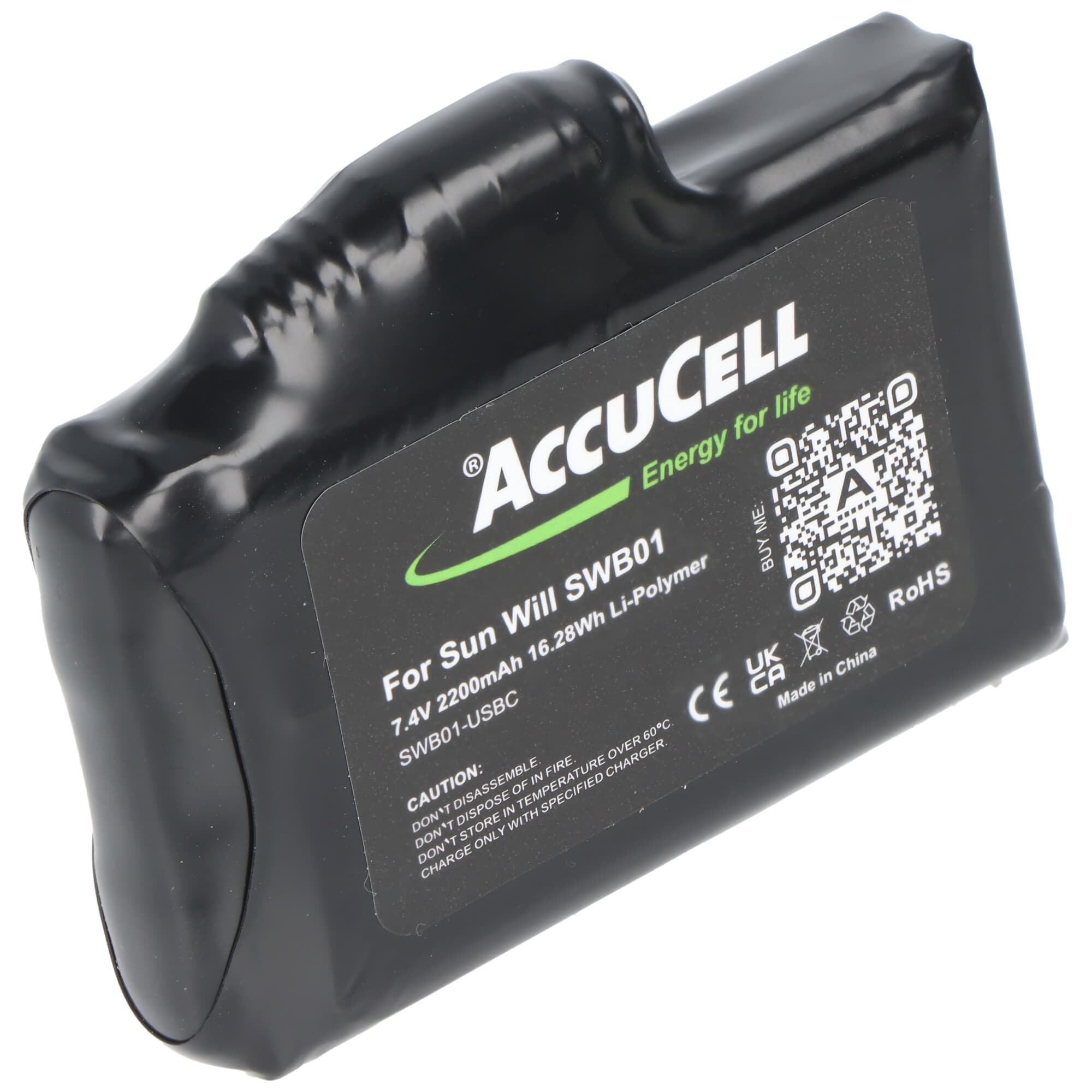 Lot de 2 batteries SWB01, batteries lithium-polymère rechargeables 7,4 volts 2200 mAh avec câble de chargement USB-C, idéales pour les gants