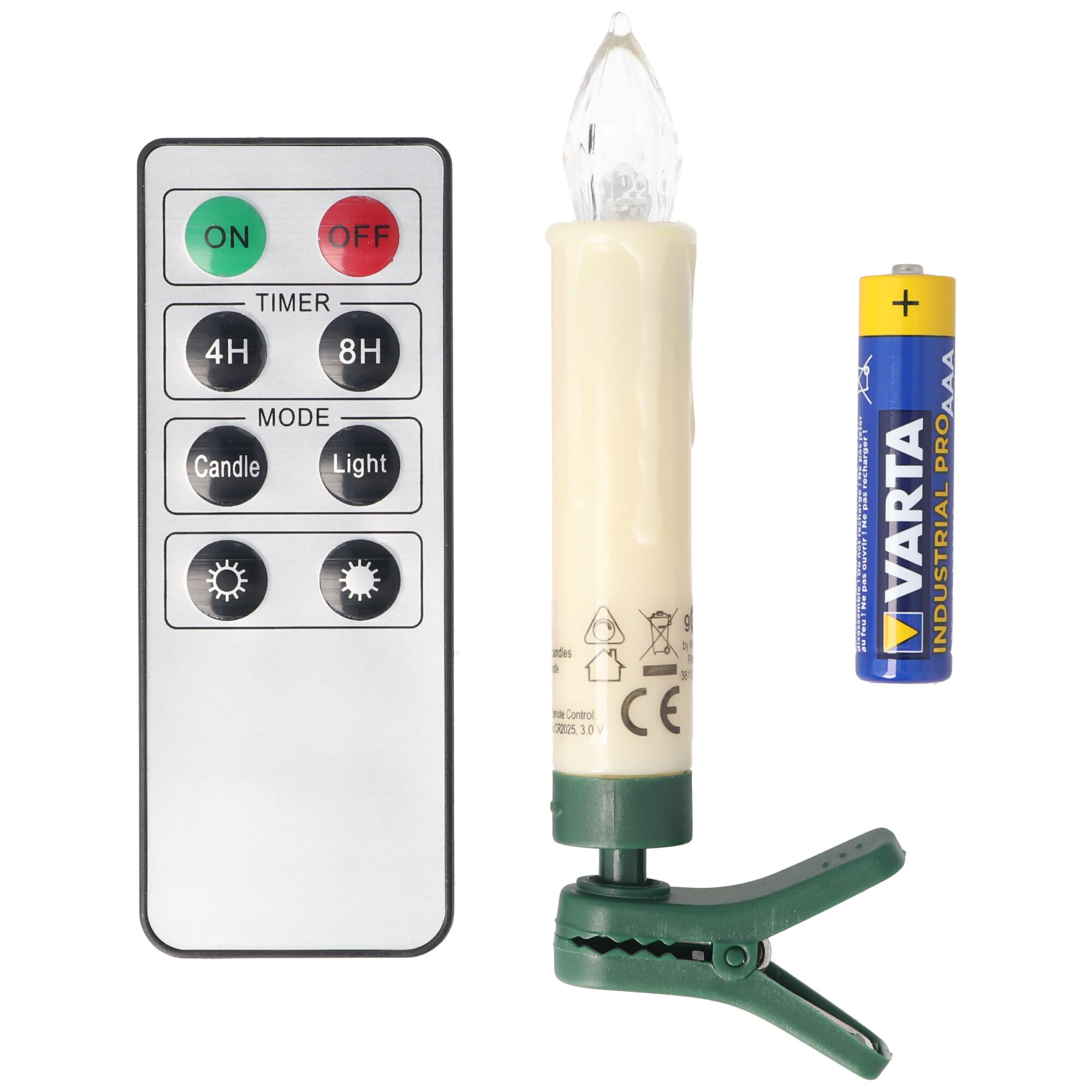 10 bougies d'arbre de Noël LED sans fil avec clips et télécommande IR, les bougies LED en vraie cire sont idéales pour les lumières de Noël