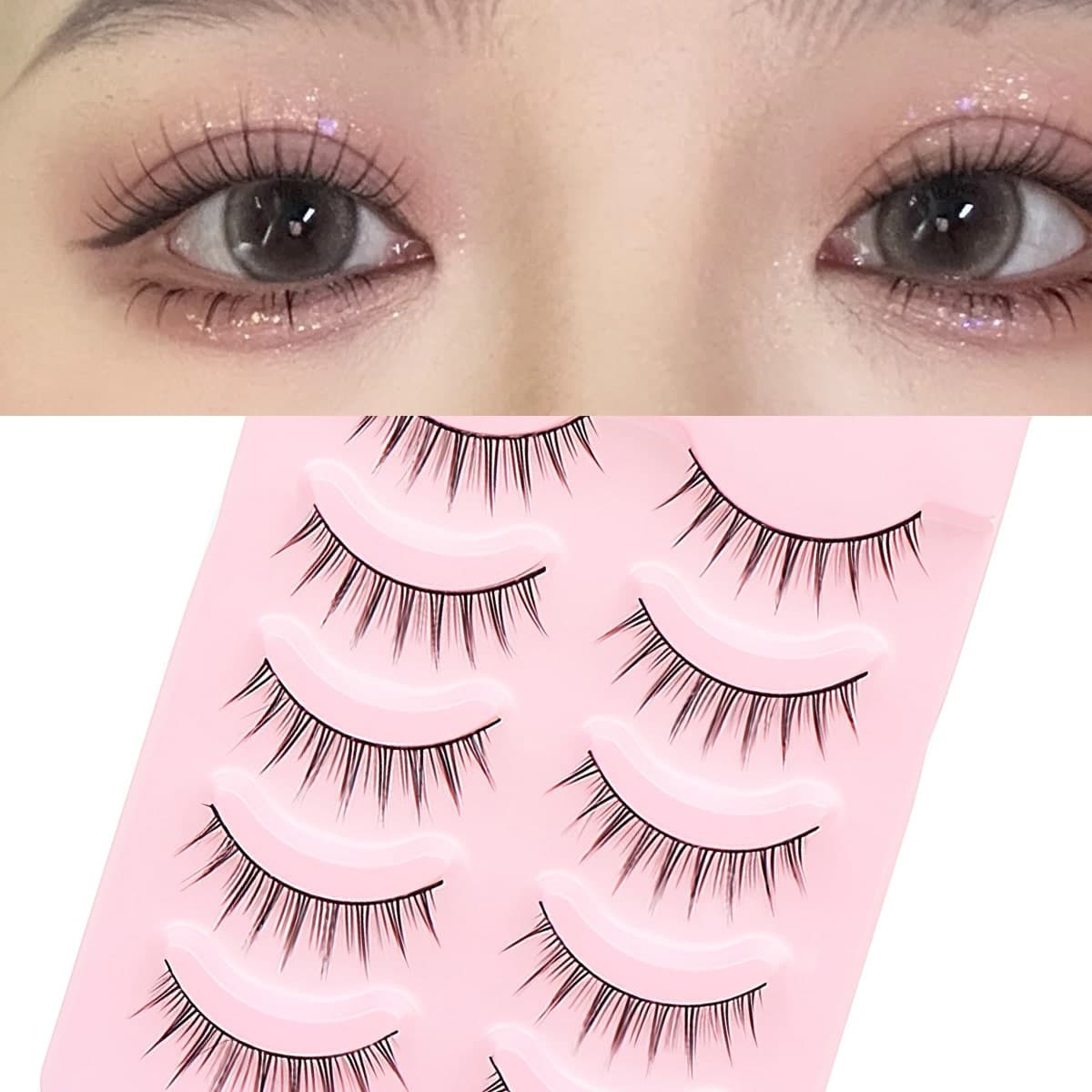 5 Paires De Faux Cils Ã€ Bande ComplÃ¨te Pour Boucles Naturelles, Volume Et Longueur, LÃ©gers Et Pratiques Pour L'application Et La Mise En Valeur