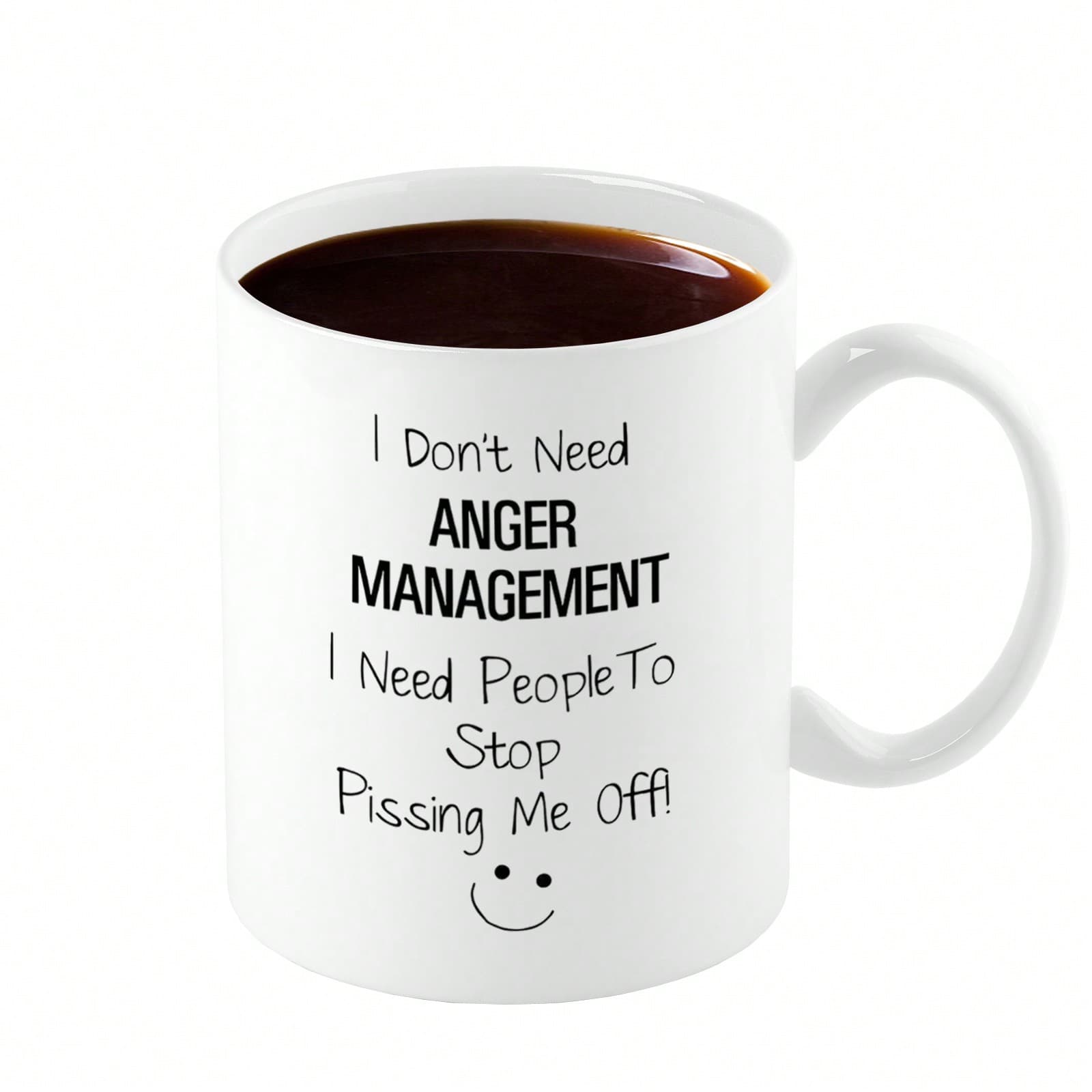1 Pièce Tasse À Café De Citations Inspirantes, Tasses À Café En Céramique, Je N'ai Pas Besoin De Gérer Ma Colère, J'ai Besoin Que Les Gens